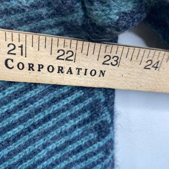 J Jill Cardigan XLP Wool Alpaca Boho Aztec Southwestern Teal Pockets Lagenlook - Picture 9 of 11